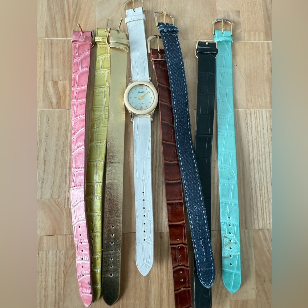 Gruen ladies watch and interchangeable strap set NEW BATTERY